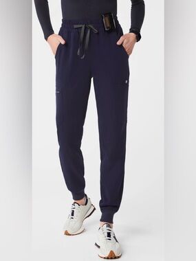Figs Navy High Waisted Uman Relaxed Jogger Scrub Pants